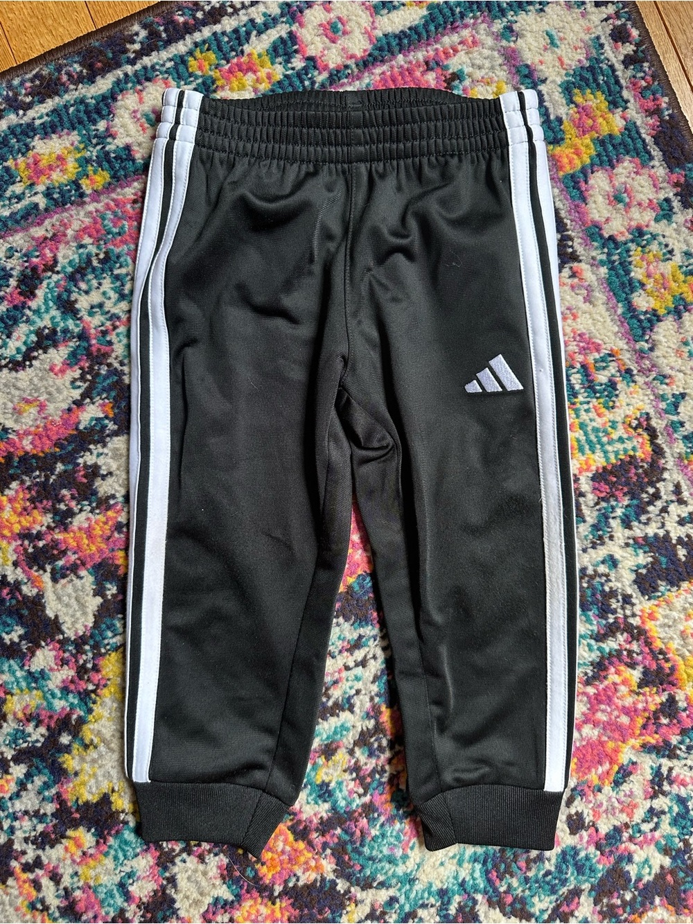 Adidas Stripe Leg Track Pants Toddler 2T Black White